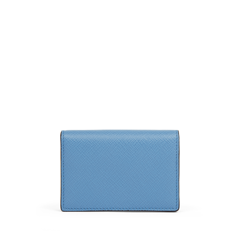Folded Card Case with Snap Closure in Panama in nile blue